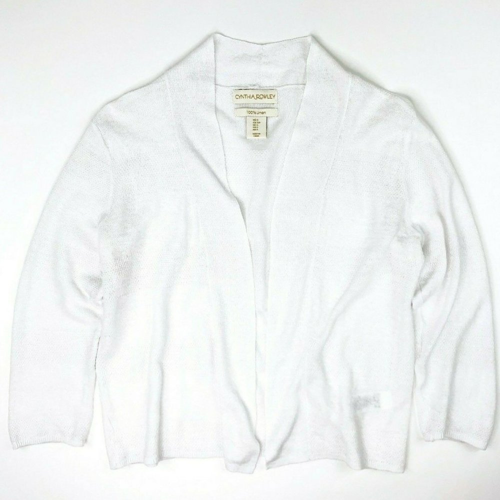 Cynthia Rowley 100% Linen 3/4 Sleeve Cardigan Sm